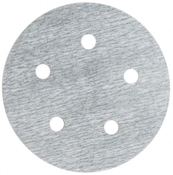 Made in USA - 5" Diam, 320 Grit, Silicon Carbide Hook & Loop Disc - Extra Fine Grade, Coated, B Weight Paper Backing, - Industrial Tool & Supply