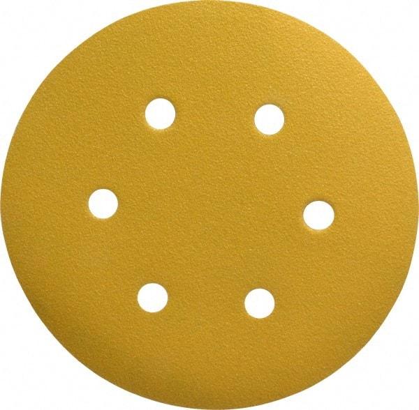 Made in USA - 6" Diam, 100 Grit, Aluminum Oxide Hook & Loop Disc - Fine Grade, Coated, C Weight Paper Backing, - Industrial Tool & Supply