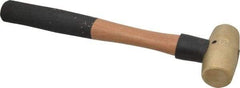 American Hammer - 2 Lb Head 1-3/8" Face Brass Head Hammer - 13" OAL, Wood Handle - Industrial Tool & Supply