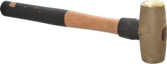 American Hammer - 4 Lb Head 1-5/8" Face Brass Head Hammer - 16" OAL, Wood Handle - Industrial Tool & Supply