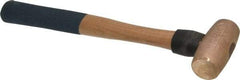 American Hammer - 2 Lb Head 1-3/8" Face Bronze Nonmarring Hammer - 13" OAL, Wood Handle - Industrial Tool & Supply