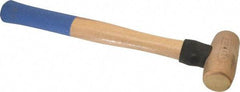 American Hammer - 3 Lb Head 1-1/2" Face Bronze Nonmarring Hammer - 15" OAL, Wood Handle - Industrial Tool & Supply
