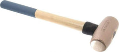 American Hammer - 5 Lb Head 1-3/4" Face Bronze Nonmarring Hammer - 16" OAL, Wood Handle - Industrial Tool & Supply