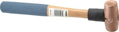 American Hammer - 1 Lb Nonsparking Copper Head Hammer - 12" OAL, 3" Head Length, 1-1/8" Face Diam, 12" Hickory Handle - Industrial Tool & Supply