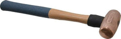 American Hammer - 3 Lb Nonsparking Copper Head Hammer - 15" OAL, 4" Head Length, 1-1/2" Face Diam, 15" Hickory Handle - Industrial Tool & Supply