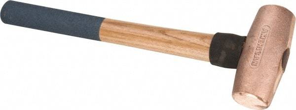 American Hammer - 5 Lb Nonsparking Copper Head Hammer - 16" OAL, 5" Head Length, 1-3/4" Face Diam, 16" Hickory Handle - Industrial Tool & Supply