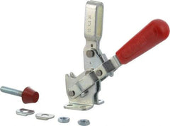De-Sta-Co - 375 Lb Holding Capacity, Vertical Handle, Manual Hold Down Toggle Clamp - 57° Handle Movement, 99° Bar Opening, U-Bar, Flanged Base, Carbon Steel - Industrial Tool & Supply
