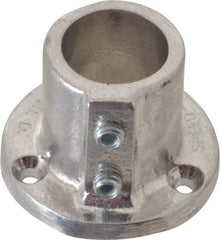 Hollaender - 1" Pipe, Base Flange, Aluminum Alloy Flange Pipe Rail Fitting - Bright Finish - Industrial Tool & Supply