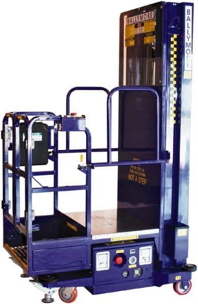 Ballymore - 650 Lb Capacity, 186" Lift Height, Battery Operated Power Stocker Lift - 186" Lift Height, Battery Operated - Industrial Tool & Supply