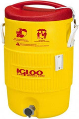 Igloo - 5 Gal Beverage Cooler - Plastic, Yellow/Red - Industrial Tool & Supply