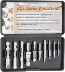 Alden - 10 Piece Screw Extractor/Drill Set - #4 to 1/2 Size Range - Industrial Tool & Supply