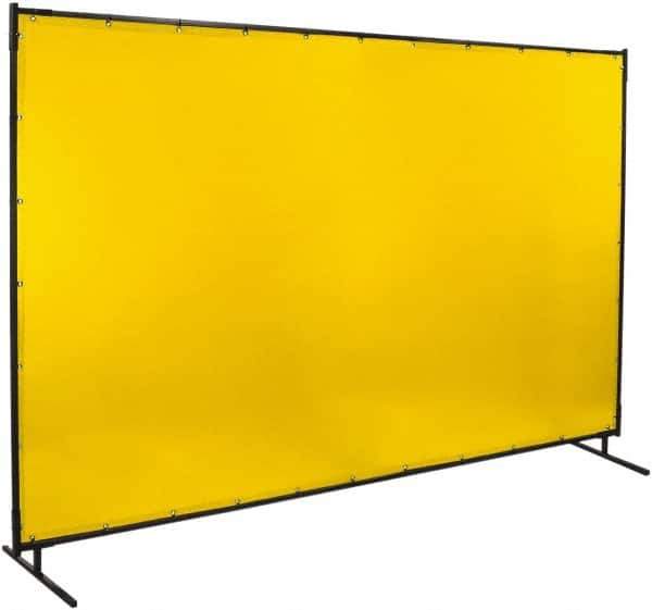 Steiner - 10 Ft. Wide x 6 Ft. High x 3/4 Inch Thick, 14 mil Thick Transparent Vinyl Portable Welding Screen Kit - Yellow - Industrial Tool & Supply