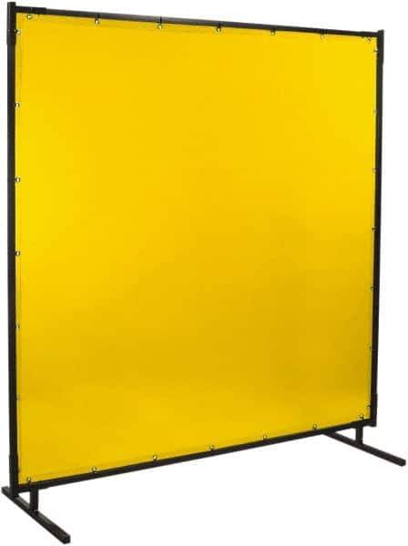 Steiner - 6 Ft. Wide x 6 Ft. High x 1 Inch Thick, 14 mil Thick Transparent Vinyl Portable Welding Screen Kit - Yellow - Industrial Tool & Supply