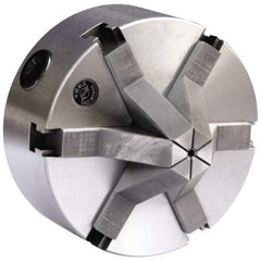Gibraltar - 6 Jaws, 3" Diam, Self Centering Manual Lathe Chuck - Plain Back Mount Spindle, 0.6299" Through Hole Diam, Cast Iron - Industrial Tool & Supply