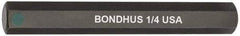 Bondhus - 1/4" Hex Drive Bit - 2" OAL - Industrial Tool & Supply