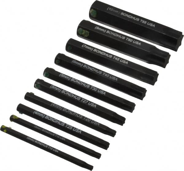 Bondhus - 10 Piece Hex Drive Bit Set - Industrial Tool & Supply