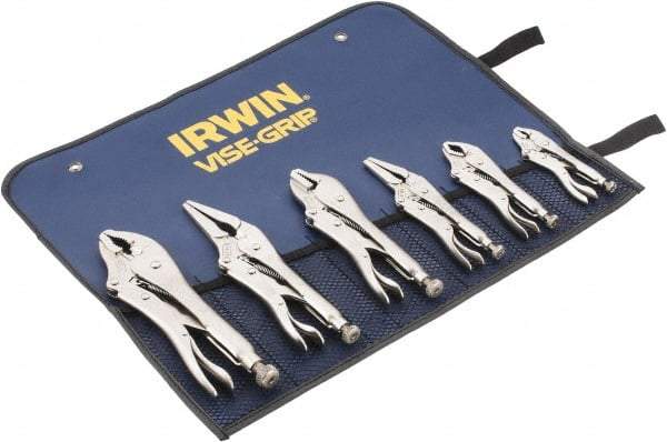 Irwin - 6 Piece Locking Plier Set - Comes in Tool Roll - Industrial Tool & Supply