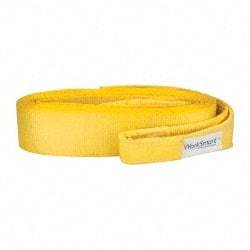 Value Collection - 30' Long x 4" Wide, 35,000 Lb Basket Capacity, 1 Ply, Polyester Web Sling - Yellow - Industrial Tool & Supply