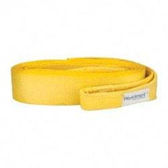 Value Collection - 30' Long x 4" Wide, 35,000 Lb Basket Capacity, 1 Ply, Polyester Web Sling - Yellow - Industrial Tool & Supply