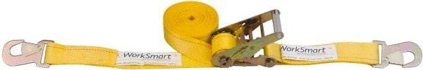 Value Collection - 27' Long x 2" Wide, 3,300 Lb Basket Capacity, 1,600 Lb Vertical Capacity, 1 Ply, Polyester Web Sling - Yellow - Industrial Tool & Supply