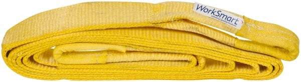 Value Collection - 20' Long x 3" Wide, 27,000 Lb Basket Capacity, 1 Ply, Polyester Web Sling - Yellow - Industrial Tool & Supply