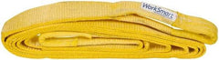 Value Collection - 20' Long x 3" Wide, 27,000 Lb Basket Capacity, 1 Ply, Polyester Web Sling - Yellow - Industrial Tool & Supply