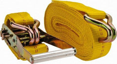 Value Collection - 27' Long x 2" Wide, 10,000 Lb Basket Capacity, 1 Ply, Polyester Web Sling - Yellow - Industrial Tool & Supply