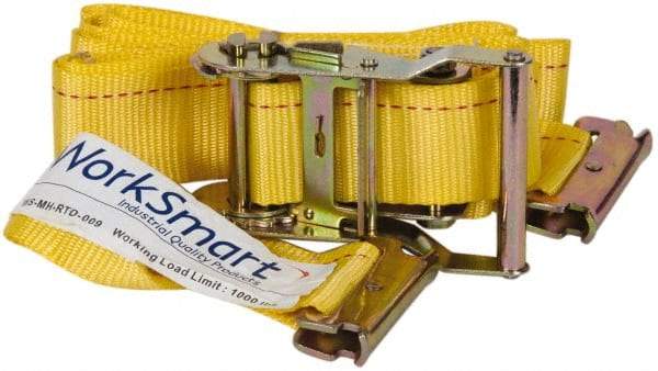 Value Collection - 12' Long x 2" Wide, 1 Ply, Polyester Web Sling - Yellow - Industrial Tool & Supply