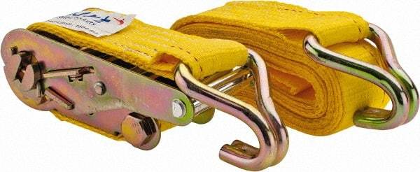 Value Collection - 15' Long x 2" Wide, 1,650 Lb Basket Capacity, 1 Ply, Polyester Web Sling - Yellow - Industrial Tool & Supply