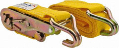 Value Collection - 15' Long x 2" Wide, 1,650 Lb Basket Capacity, 1 Ply, Polyester Web Sling - Yellow - Industrial Tool & Supply