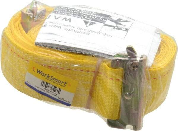 Value Collection - 20' Long x 2" Wide, 1 Ply, Polyester Web Sling - Yellow - Industrial Tool & Supply