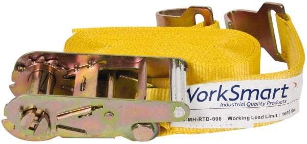 Value Collection - 27' Long x 2" Wide, 3,300 Lb Basket Capacity, 1,600 Lb Vertical Capacity, 1 Ply, Polyester Web Sling - Yellow - Industrial Tool & Supply