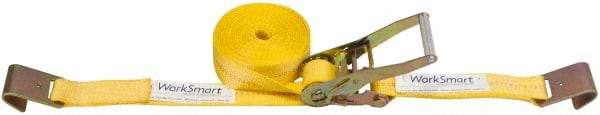 Value Collection - 27' Long x 2" Wide, 3,300 Lb Basket Capacity, 3,300 Lb Vertical Capacity, 1 Ply, Polyester Web Sling - Yellow - Industrial Tool & Supply