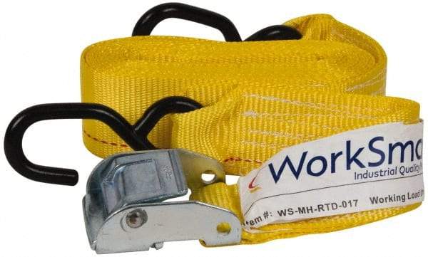 Value Collection - 15' Long x 2" Wide, 1,200 Lb Basket Capacity, 1 Ply, Polyester Web Sling - Yellow - Industrial Tool & Supply