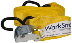 Value Collection - 15' Long x 2" Wide, 1,200 Lb Basket Capacity, 1 Ply, Polyester Web Sling - Yellow - Industrial Tool & Supply