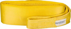 Value Collection - 30' Long x 6" Wide, 55,000 Lb Basket Capacity, 1 Ply, Polyester Web Sling - Yellow - Industrial Tool & Supply