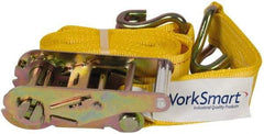 Value Collection - 25' Long x 2" Wide, 5,000 Lb Basket Capacity, 1 Ply, Polyester Web Sling - Yellow - Industrial Tool & Supply