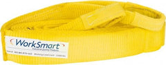 Value Collection - 30' Long x 3" Wide, 27,000 Lb Basket Capacity, 1 Ply, Polyester Web Sling - Yellow - Industrial Tool & Supply