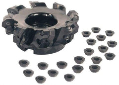 Kennametal - 3" Cut Diam, 1" Arbor Hole, 5mm Max Depth of Cut, 43° Indexable Chamfer & Angle Face Mill - 4 Inserts, OF.T 07L6... Insert, Right Hand Cut, 4 Flutes, Through Coolant, Series KSOM - Industrial Tool & Supply