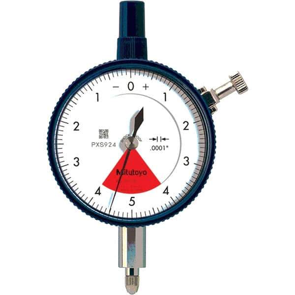 Mitutoyo - 0.008" Range, 4-0-4 Dial Reading, 0.0001" Graduation Dial Drop Indicator - 2.24" Dial, 0.01" Range per Revolution, 0.0001" Accuracy - Industrial Tool & Supply