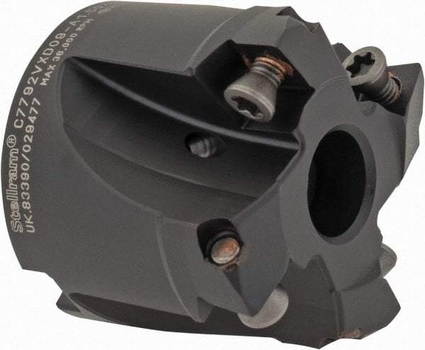 Kennametal - 1-1/2" Cut Diam, 0.059" Max Depth, 1/2" Arbor Hole, 4 Inserts, XD 09 Insert Style, Indexable Copy Face Mill - C7792VXD09-A1.50Z04R Cutter Style, 1.26" High, Through Coolant, Series 7792 - Industrial Tool & Supply