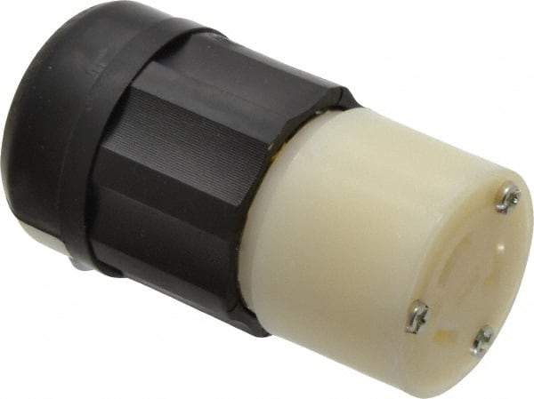 Leviton - 125 VAC, 20 Amp, L5-20R Configuration, Industrial Grade, Self Grounding Connector - 1 Phase, 2 Poles, 0.385 to 0.78 Inch Cord Diameter - Industrial Tool & Supply