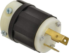 Leviton - 125 VAC, 30 Amp, L5-30P Configuration, Industrial Grade, Self Grounding Plug - 1 Phase, 2 Poles, 0.385 to 0.86 Inch Cord Diameter - Industrial Tool & Supply