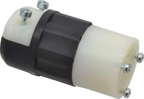Leviton - 125 VAC, 15 Amp, 5-15R NEMA, Straight, Self Grounding, Industrial Grade Connector - 2 Pole, 3 Wire, 1 Phase, Nylon, Black, White - Industrial Tool & Supply