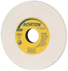 Norton - 6" Diam x 1-1/4" Hole x 1/2" Thick, K Hardness, 120 Grit Surface Grinding Wheel - Aluminum Oxide, Type 1, Fine Grade, 4,140 Max RPM, Vitrified Bond, No Recess - Industrial Tool & Supply