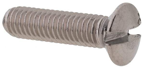 Value Collection - M3x0.50 Metric Coarse, 12mm OAL Slotted Drive Machine Screw - Oval Head, Grade 18-8 & A2 Stainless Steel, Uncoated, Without Washer - Industrial Tool & Supply