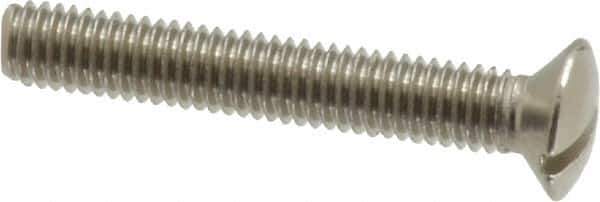 Value Collection - M3x0.50 Metric Coarse, 20mm OAL Slotted Drive Machine Screw - Oval Head, Grade 18-8 & A2 Stainless Steel, Uncoated, Without Washer - Industrial Tool & Supply