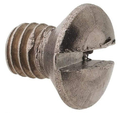 Value Collection - M4x0.70 Metric Coarse, 6mm OAL Slotted Drive Machine Screw - Oval Head, Grade 18-8 & A2 Stainless Steel, Uncoated, Without Washer - Industrial Tool & Supply