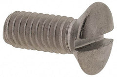Value Collection - M4x0.70 Metric Coarse, 10mm OAL Slotted Drive Machine Screw - Oval Head, Grade 18-8 & A2 Stainless Steel, Uncoated, Without Washer - Industrial Tool & Supply
