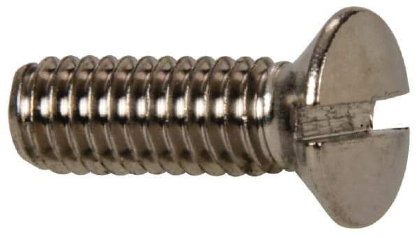 Value Collection - M4x0.70 Metric Coarse, 12mm OAL Slotted Drive Machine Screw - Oval Head, Grade 18-8 & A2 Stainless Steel, Uncoated, Without Washer - Industrial Tool & Supply